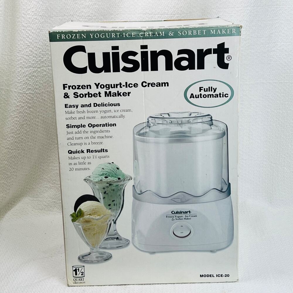 Cuisinart ICE-20 1.5 Qt Ice Cream Frozen Yogurt Sorbet Maker New Open Box